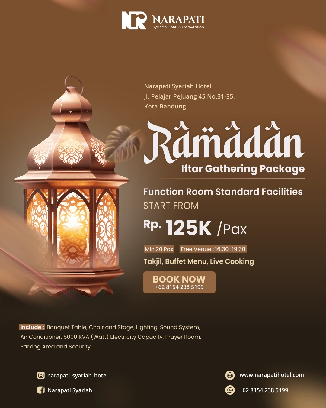 narapati hotel syariah bandung iftar murah di hotel